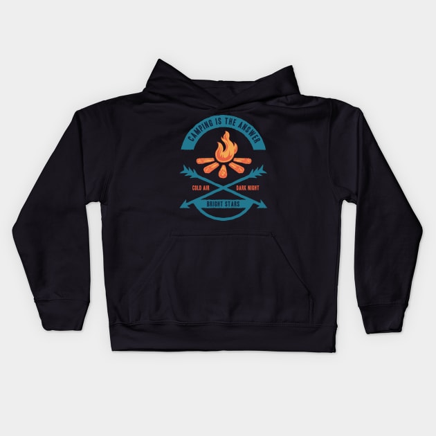 Camping Kids Hoodie by Dojaja